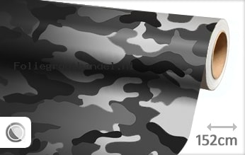30 mtr Camouflage zwart wit folie