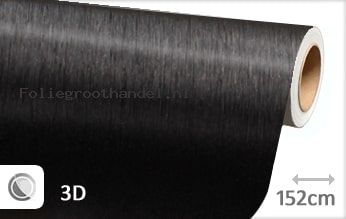30 mtr Geborsteld aluminium zwart folie